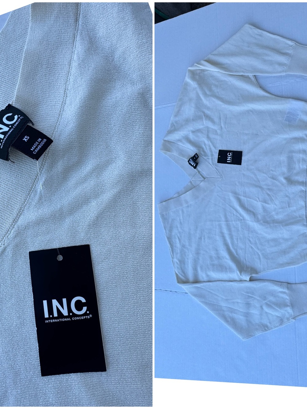 I.N.C. Lightweight Cream V-Neck Sweater